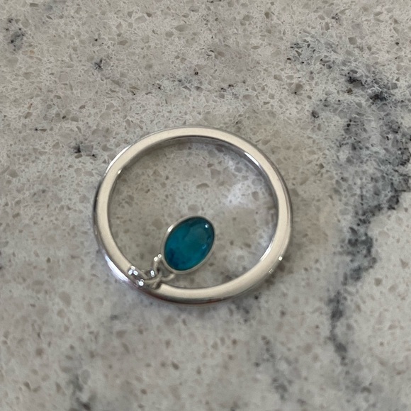 Swarovski Three Ring Set with Teal and Clear Accents Size 55 - Picture 5 of 7